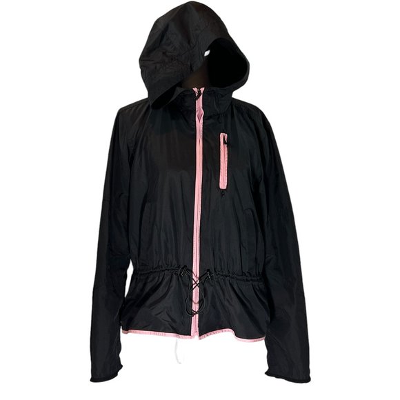 Lauren Ralph Lauren Jackets & Blazers - Lauren Ralph Lauren Black & Pink Lightweight Jacket with Hood Size Medium
